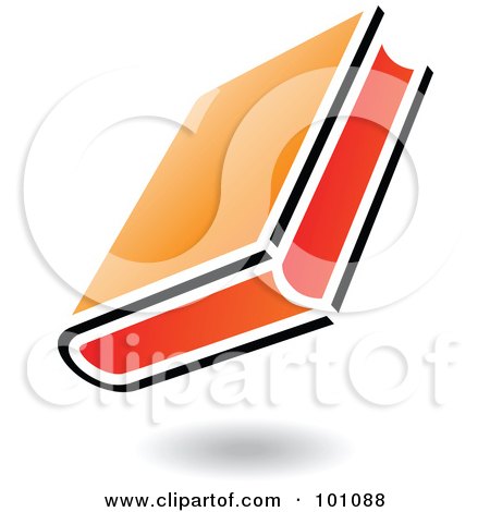 Royalty-Free (RF) Clipart Illustration of a Black And Orange School Book Icon Logo by cidepix