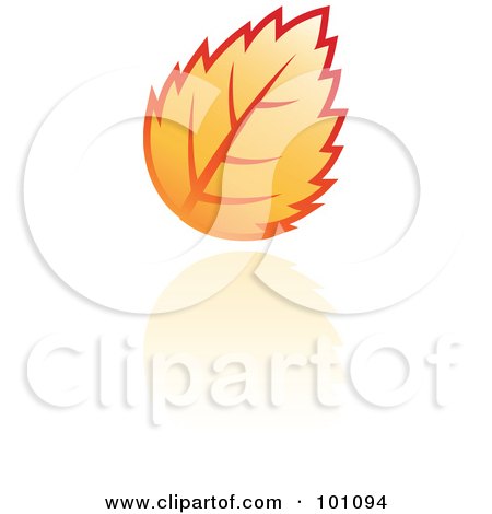 Royalty-Free (RF) Clipart Illustration of an Orange Autumn Leaf Logo Icon  - 6 by cidepix
