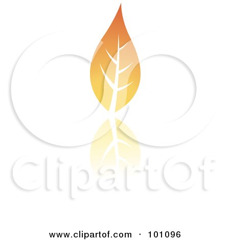 Royalty-Free (RF) Clipart Illustration of an Orange Autumn Leaf Logo Icon  - 1 by cidepix