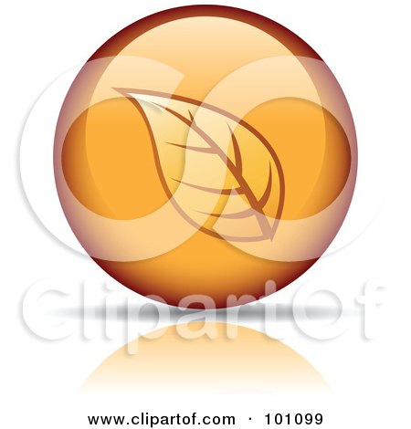 Royalty-Free (RF) Clipart Illustration of an Orange Autumn Leaf Logo Icon  - 7 by cidepix