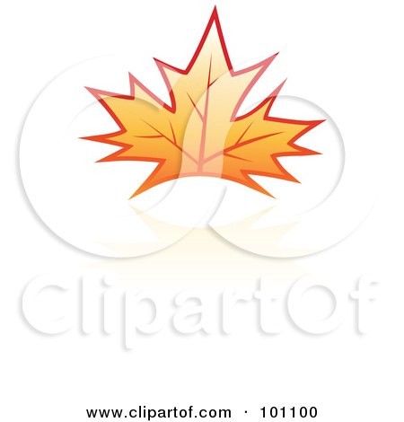 Royalty-Free (RF) Clipart Illustration of an Orange Autumn Leaf Logo Icon  - 5 by cidepix