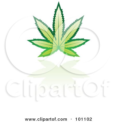 Royalty-Free (RF) Clipart Illustration of a Green Leaf Logo Icon - 11 by cidepix