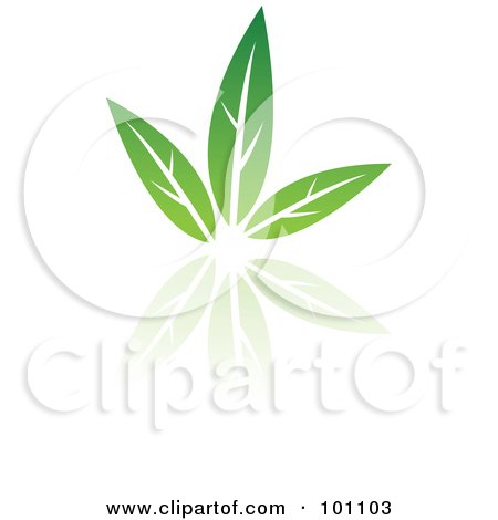 Royalty-Free (RF) Clipart Illustration of a Green Leaf Logo Icon - 4 by cidepix