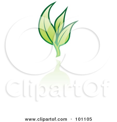 Royalty-Free (RF) Clipart Illustration of a Green Leaf Logo Icon - 12 by cidepix