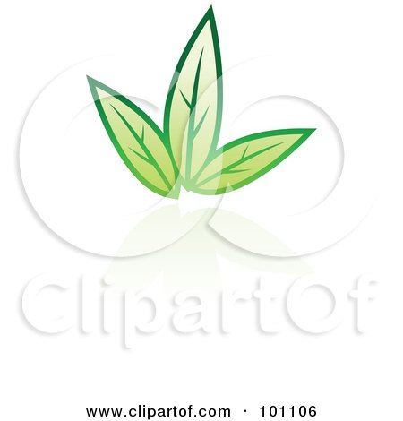 Royalty-Free (RF) Clipart Illustration of a Green Leaf Logo Icon - 10 by cidepix