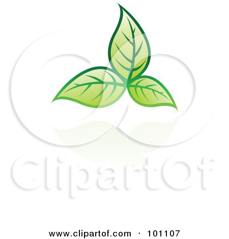 Royalty-Free (RF) Clipart Illustration of a Green Leaf Logo Icon - 7 by cidepix