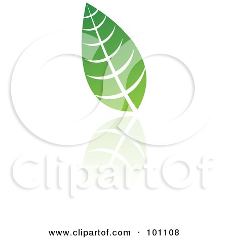 Royalty-Free (RF) Clipart Illustration of a Green Leaf Logo Icon - 2 by cidepix
