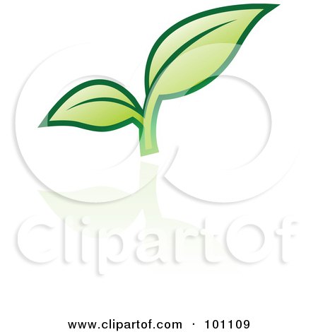 Royalty-Free (RF) Clipart Illustration of a Green Leaf Logo Icon - 9 by cidepix