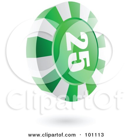 Royalty-Free (RF) Clipart Illustration of a 3d Green Casino Roulette Chip by cidepix