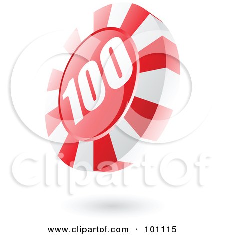 Royalty-Free (RF) Clipart Illustration of a 3d Red Casino Roulette Chip by cidepix
