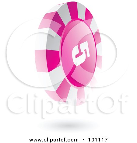 Royalty-Free (RF) Clipart Illustration of a 3d Pink Casino Roulette Chip by cidepix