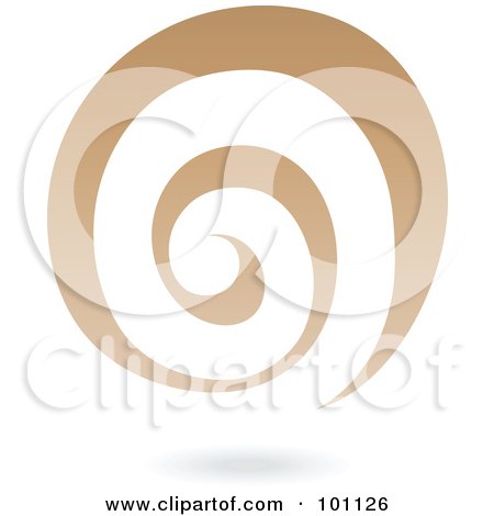 Royalty-Free (RF) Clipart Illustration of a Tan Spiral Galaxy Logo Icon by cidepix