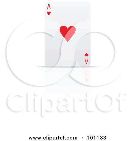 Royalty-Free (RF) Clipart Illustration of an Upright Ace Of Hearts Playing Card by cidepix