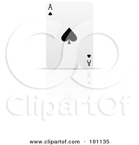 Royalty-Free (RF) Clipart Illustration of an Upright Ace Of Spades Playing Card by cidepix