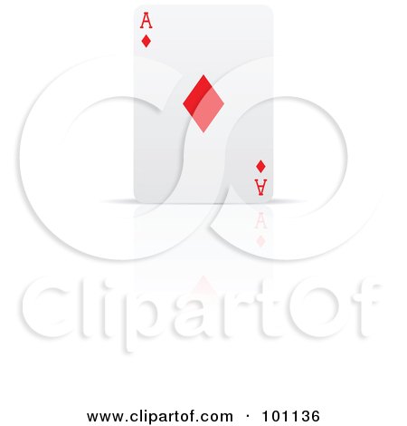 Royalty-Free (RF) Clipart Illustration of an Upright Ace Of Diamonds Playing Card by cidepix