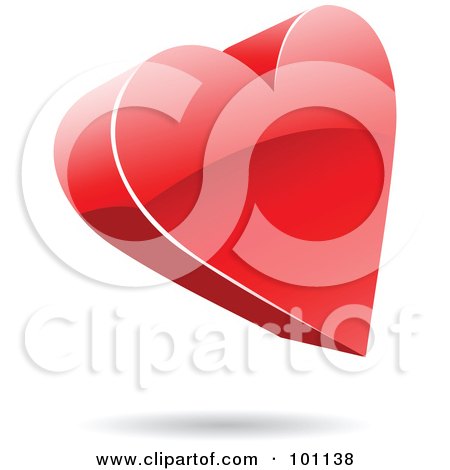 Royalty-Free (RF) Clipart Illustration of a Shiny 3d Heart Logo Icon by cidepix