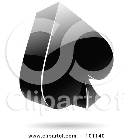 Royalty-Free (RF) Clipart Illustration of a Shiny 3d Spades Logo Icon by cidepix