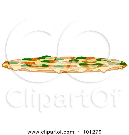 Royalty-Free (RF) Clipart Illustration of a Side View Of A Large Combo Pizza Pie by djart