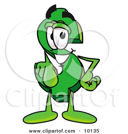 Clipart Picture of a Dollar Sign Mascot Cartoon Character Pointing at the Viewer by Mascot Junction