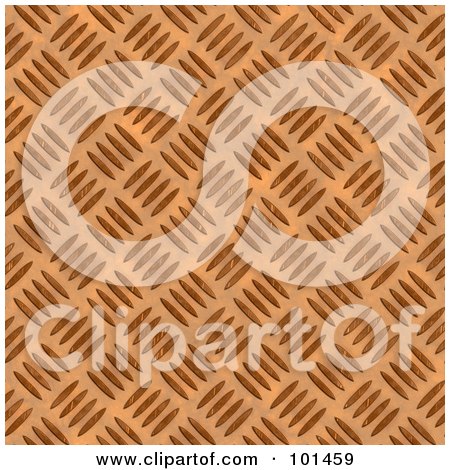 Royalty-Free (RF) Clipart Illustration of a Seamless Background Of Bronze Diamond Plate by Arena Creative