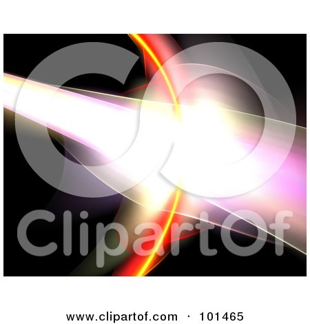 Royalty-Free (RF) Clipart Illustration of a Fractal Background Of Bright Light And A Red Flash On Black by Arena Creative