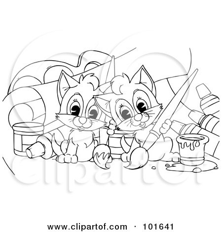 Royalty Free Clip Art of Cats by Alex Bannykh | Page 6