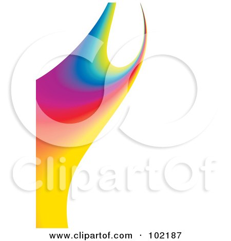 Royalty-Free (RF) Clipart Illustration of a Rainbow Swoosh Wave Background - 3 by MilsiArt