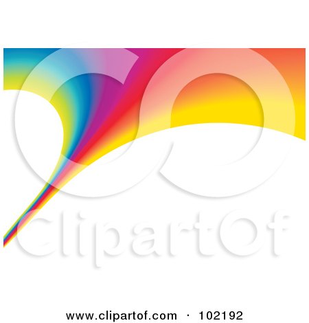 Royalty-Free (RF) Clipart Illustration of a Rainbow Swoosh Wave Background - 8 by MilsiArt