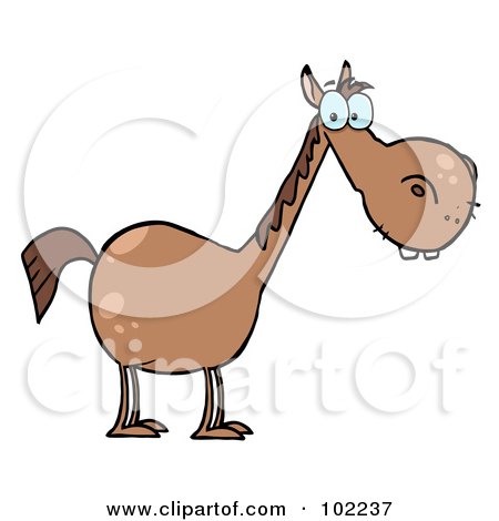 Royalty-Free (RF) Clipart Illustration of a Short Brown Horse With A ...