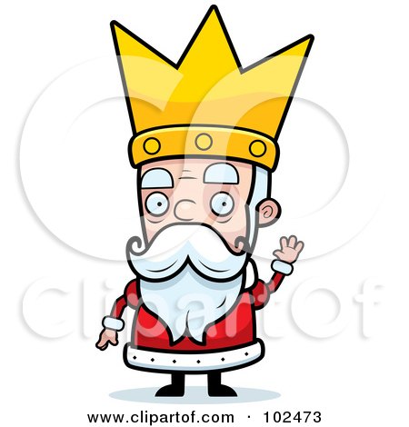 Royalty-Free (RF) Clipart Illustration of an Old King Waving by Cory Thoman