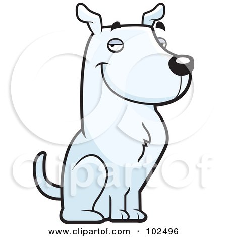 Royalty-Free (RF) Clipart Illustration of a Handsome White Show Dog by Cory Thoman