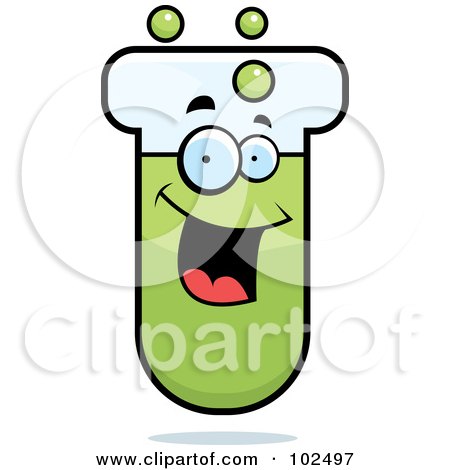Royalty-Free (RF) Clipart Illustration of a Happy Test Tube Character by Cory Thoman