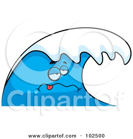 Royalty-Free (RF) Clipart Illustration of a Sea Sick Blue Wave by Cory Thoman