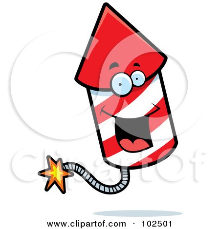 Royalty-Free (RF) Clipart Illustration of a Happy Firework Character by Cory Thoman