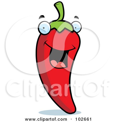 Royalty-Free (RF) Clipart Illustration of a Happy Red Chili Pepper by Cory Thoman