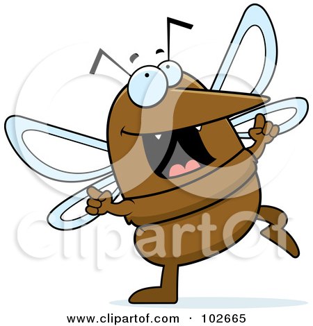 Royalty-Free (RF) Clipart Illustration of a Happy Dancing Mosquito by Cory Thoman