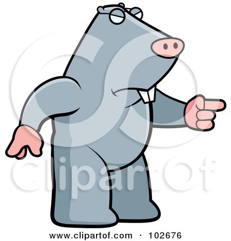 Royalty-Free (RF) Clipart Illustration of an Angry Mole Pointing by Cory Thoman