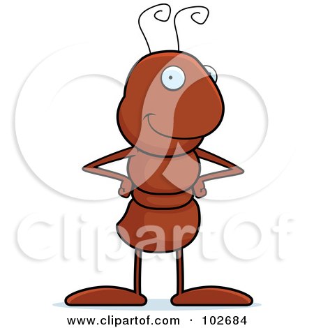 Royalty-Free (RF) Clipart Illustration of a Happy Ant Standing With His Hands On His Hips by Cory Thoman