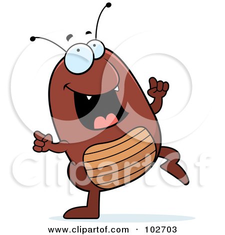 Royalty-Free (RF) Clipart Illustration of a Happy Dancing Flea by Cory Thoman