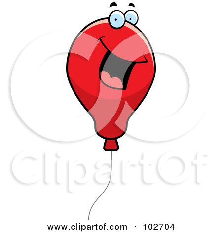 Royalty-Free (RF) Clipart Illustration of a Happy Smiling Red Balloon by Cory Thoman