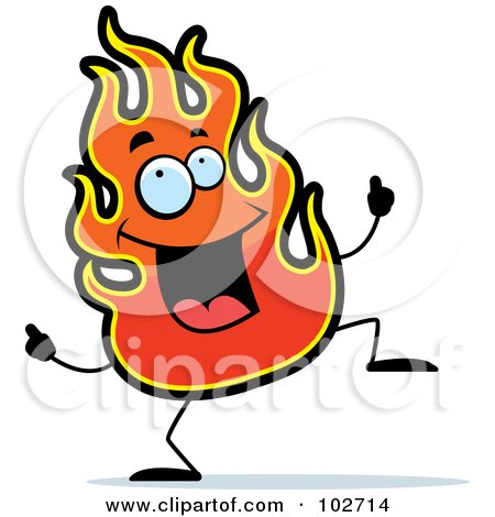 Royalty-Free (RF) Clipart Illustration of a Happy Dancing Flame by Cory Thoman