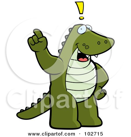 Royalty-Free (RF) Clipart Illustration of an Exclaiming Alligator by Cory Thoman