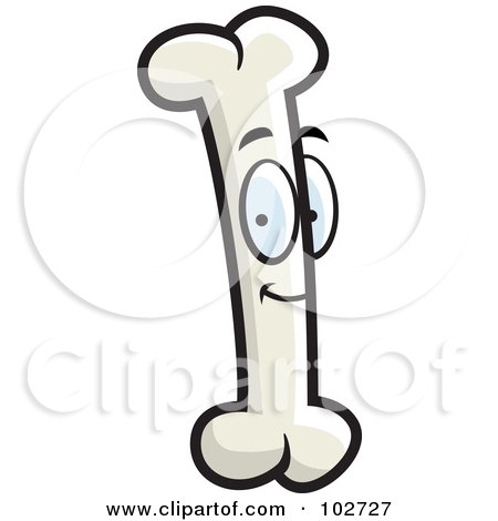 Royalty-Free (RF) Clipart Illustration of a Smiling Funny Bone Character by Cory Thoman