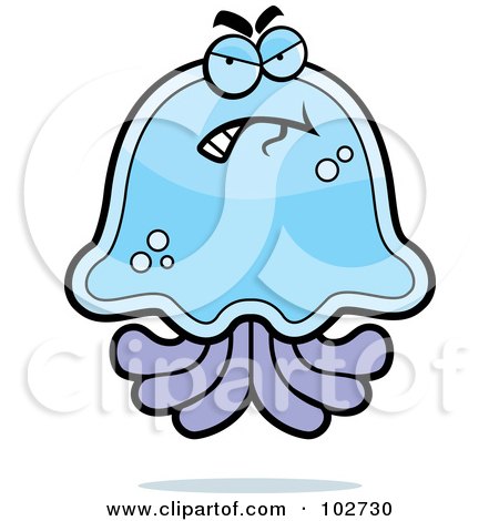 Royalty-Free (RF) Clipart Illustration of a Grouchy Jellyfish by Cory Thoman
