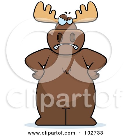 Royalty-Free (RF) Clipart Illustration of a Stern And Angry Moose by Cory Thoman