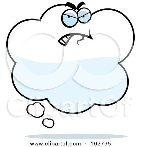 Royalty-Free (RF) Clipart Illustration of a Grumpy Idea Cloud by Cory Thoman