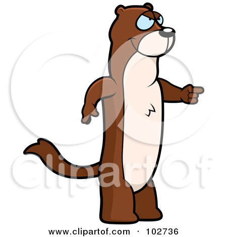 Royalty-Free (RF) Clipart Illustration of a Mad Pointing Weasel by Cory Thoman