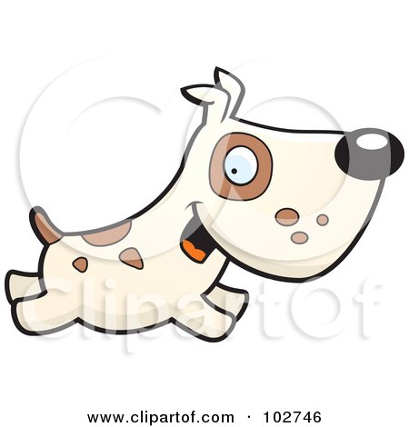 Royalty-Free (RF) Clipart Illustration of a Beige Dog With Spots, Running by Cory Thoman