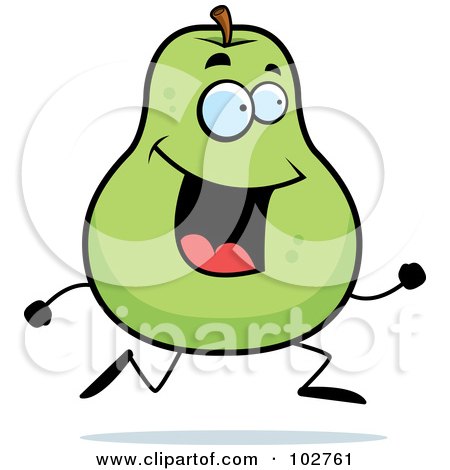 Royalty-Free (RF) Clipart Illustration of a Running Pear by Cory Thoman