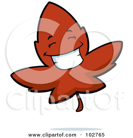 Royalty-Free (RF) Clipart Illustration of a Smiling Happy Maple Leaf by Cory Thoman